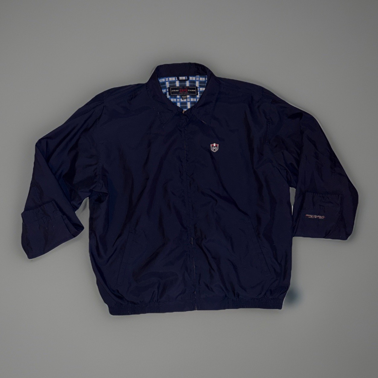 Phat Farm Jacket Mens XXXL Vintage Navy Blue Harrington Hip-Hop Casual Preppy