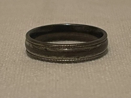 Vintage Estate Find Sterling Mens Wedding Band Stamped 925 FC Unsized