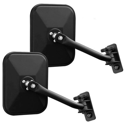 Rectangular Mirrors Quick Release Side View Mirror for 97-18 Jeep Wrangler TJ JK
