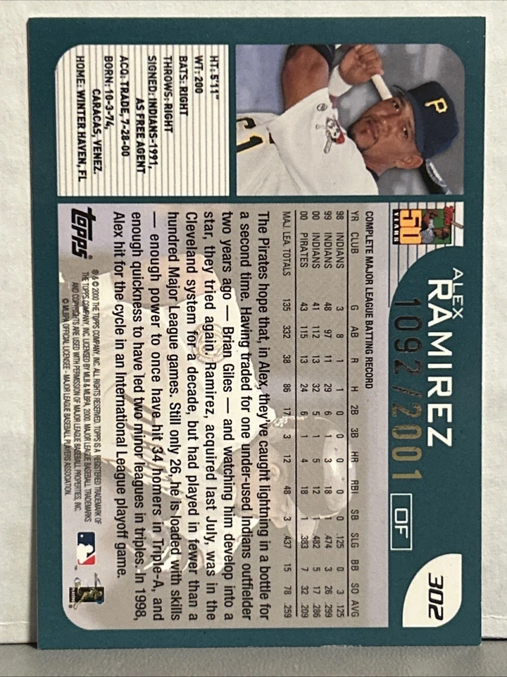 2001 Topps Baseball gold parallel /2001 complete your set 300-400 you pick - Image 2 of 2