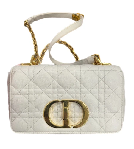 Sac bandoulière Christian Dior cannage cuir de veau caro cuir ivoire