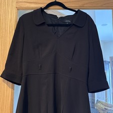 Tahari fit flare dress black missing belt Size 10