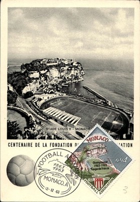 Postcard Stade Louis II Monaco centenary of the foundation