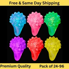 PartyGlowz LED Flashing Bumpy Ring Finger Light Up Ring Toys Novelty Kids Adults