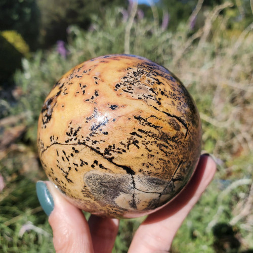 Picture Jasper Dendritic Crystal Sphere | 474 grams | 74mm l 1lbs 1oz - Picture 6 of 10