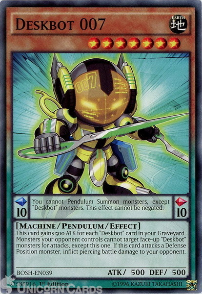 BOSH-EN039 Deskbot 007 Common 1st Edition Mint Yu-Gi-Oh! Card