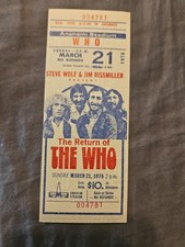 THE WHO 1976 Original UNUSED CONCERT TICKET__Anaheim Stadium  KEITH MOON__EX++