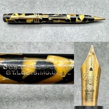 Vintage Lipic Pen Co Black/Pearl Fountain Pen/Pencil Combo- Large Lipic 14KT Nib