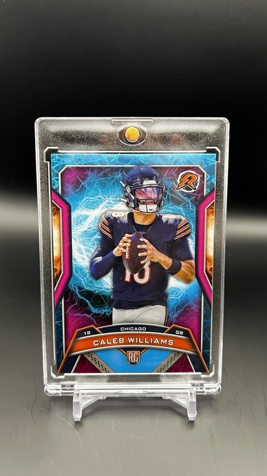 2024 Topps Resurgence - Caleb Williams #117 Sky Blue & Pink Shock Refractor (RC)