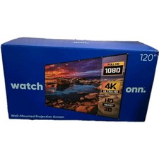 ONN 120" Indoor Outdoor PROJECTOR SCREEN Cloth Projection 16:9 Movie Open Box