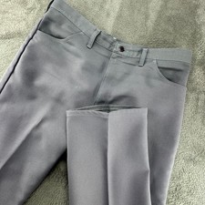 Wrangler Ranch Dress Jeans Mens 37x31 Grey Polyester Made in USA Vintage Slacks