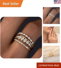 Trendy Gold Stacking Rings for Women - Gift-Ready Jewelry Set for Every Occasion
