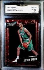 2017-18 Prestige Micro Etch Rookies Red #3 Jayson Tatum RC Celtics GMA 10 GEM MT