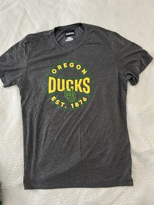 Captivating Grey Oregon Ducks T Shirt Size Large Stretch Workout   9S