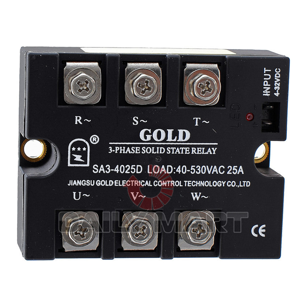 New In Box GOLD SA3-4025D Solid State Relay 3-Phase 25A