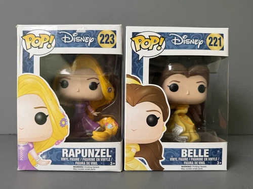 Funko Pop!  Disney Rapunzle #223 and Belle #221 Vinyl Figure In Box