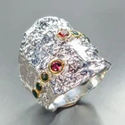 Handmade Natural Rhodolite Ring 925 Sterling Silver Size 8 /R469460