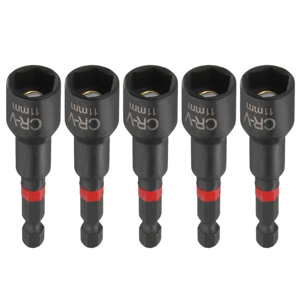 "5 StüCk Nuss-AufsäTze 11Mm Steckmaß 1/4\" Sechskantschaft 3\" Magnetisch"-image