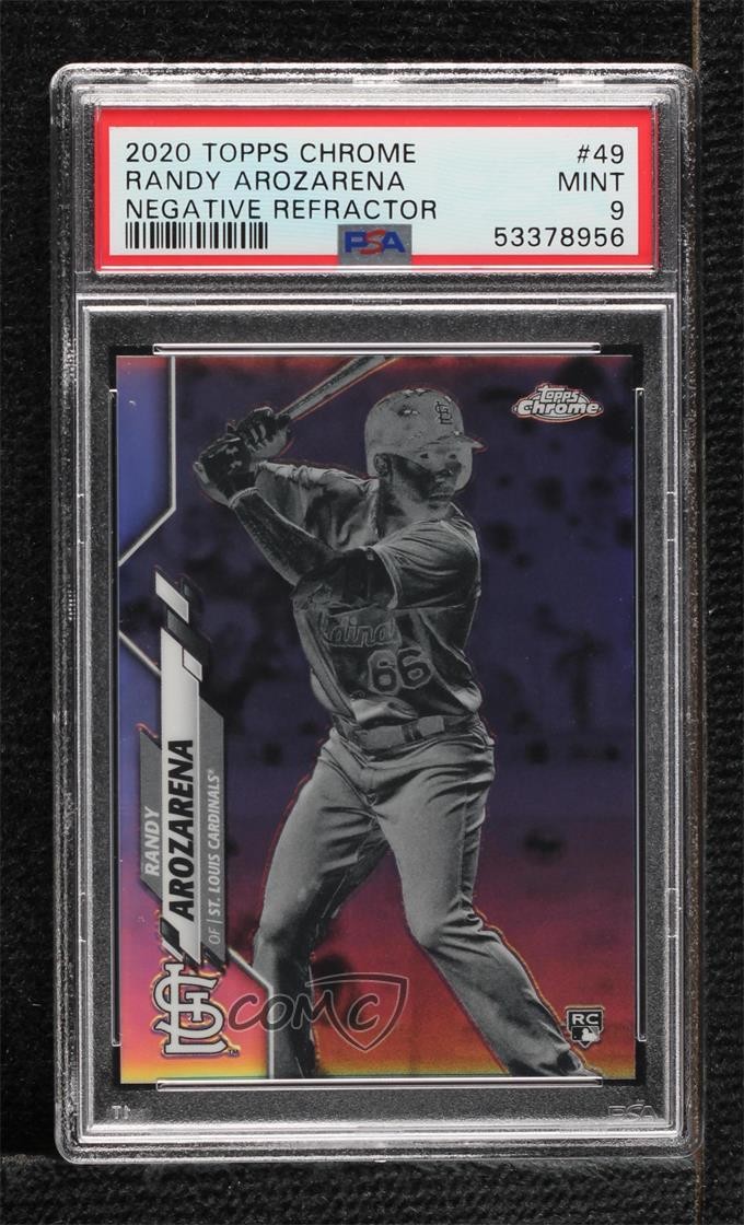 2020 Topps Chrome Negative Refractor Randy Arozarena #49 PSA 9 MINT 04qy