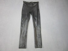 Spanx Leggings Womens Small Petite Black Stretch High Waist Compression Shiny