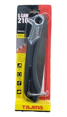 Tajima GK-G210 Japan Pull G-Saw, 210 mm 9 TPI Blade, Elastomer Folding Handle