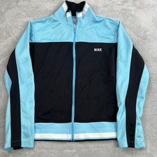 Nike Vintage Y2K Colorblock Track Jacket L Blue Black Women Sporty Streetwear