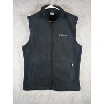 Columbia Flattop Ridge Men's Medium Gray Fleece Full Zip Vest Zipper Pockets