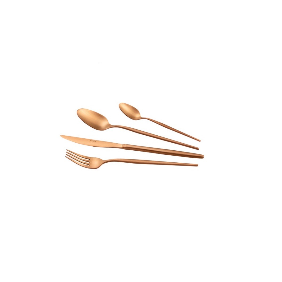 Ménagère 24 pièces cuivre Amefa, couverts haut de gamme en inox chic 1114AEAF11C40