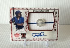 2020 Leaf Trinity Red Brennen Davis #PA-BD1 Button Relic Auto 14/25