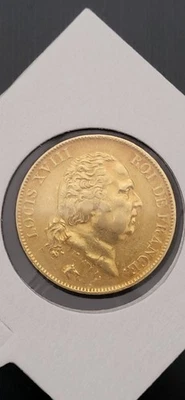 40 FRANCS OR - 1818 W - LOUIS XVIII - Photo 1/2