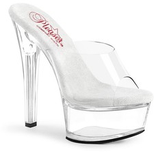 Pleaser Women High Heel Platform Slide Sandals 6 Inch Gleam 601