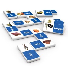 Junior Learning: First Words Dominoes, Plastic, 28pcs, Educational Aid, Kids