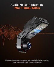 Imagen de 4K Dash Cam Front and Inside, 360 Camera for Car with 64 GB SD Card Included