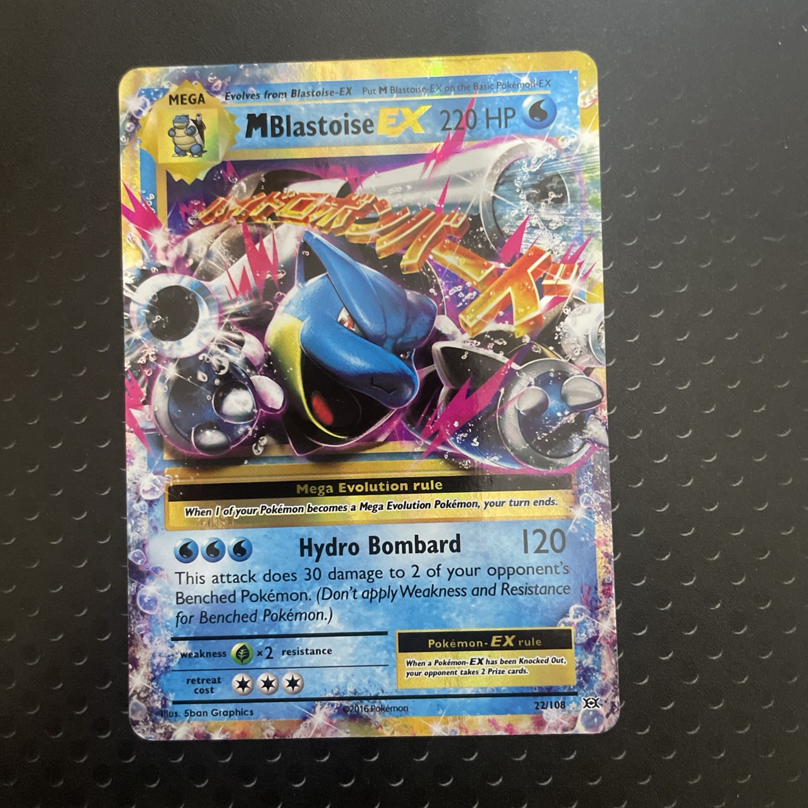 M Blastoise EX 22/108 Evolutions Holo Pokemon Trading Gard Game - LP