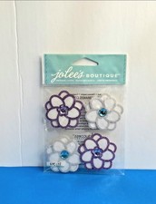 FREE SHIP Jolee's FELT CHRISTMAS FLOWERS Scrapbook Sticker HOLIDAYS PURPLE WHITE