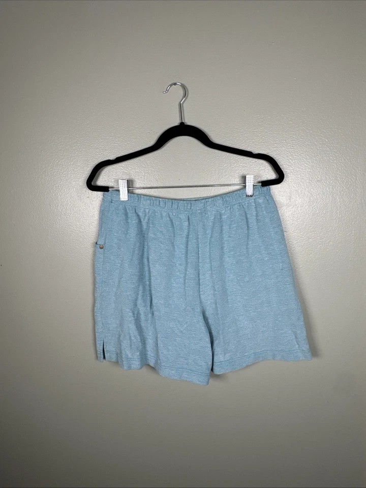 Vtg Classics by Jantzen Teal Knit Shorts Size Large Drawstring Casual Comfort - Image 2 of 4