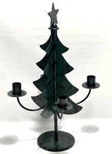 Vtg Metal Christmas Tree Candle Stick Holder Candelabra 16" DII Design Imports