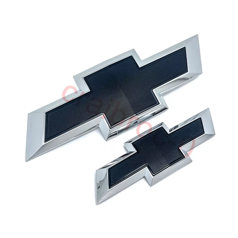 NUEVO Kit emblema pajarita delantera y trasera Chevy Tahoe Suburban 2015-2020 cromo negro Foto 3 de 4