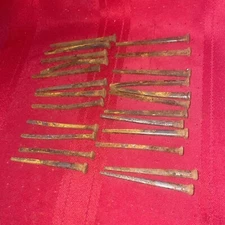 24 Antique Square Cut Assorted Straight Nails w/ Square Heads 2.5 "