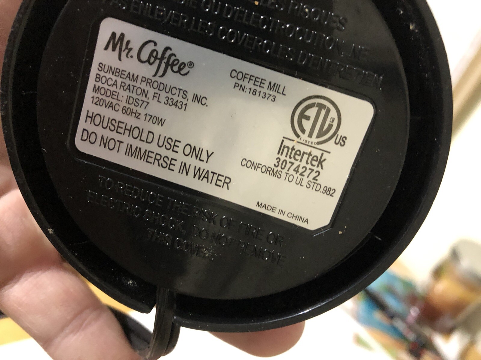 Mr. Coffee Mill Blade Grinder IDS77 Precision Grind Settings Black eBay