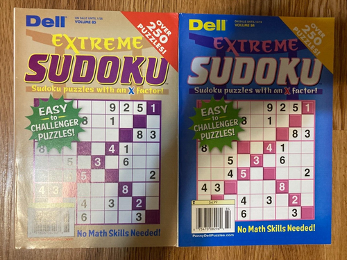 Lot Of 2 New Dell Extreme Sudoku Puzzle Books EBay