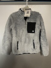 New Hurley size 4/5 Kids Quarter zip front sherpa sweatshirt. Wolf Gray