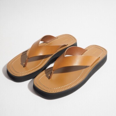 THE ROW Ginza Calf Leather Thong Sandals Tan Size 40 Men's | eBay