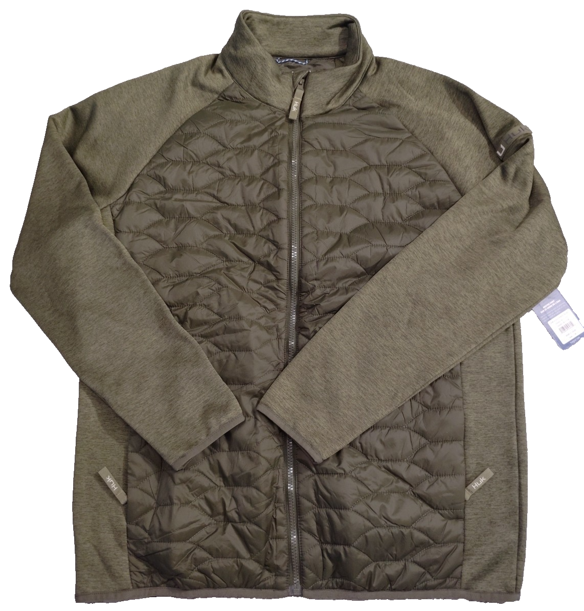 Huk Mens Scale Hybrid Water Repellent Jacket in Cypress Landing Size Medium