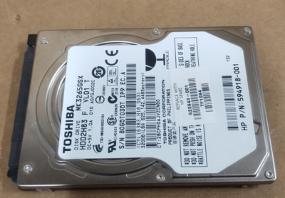 Toshiba 320GB 2.5'' 5400RPM SATA Laptop PC HDD Hard Drive MK3265GSX 594918-001