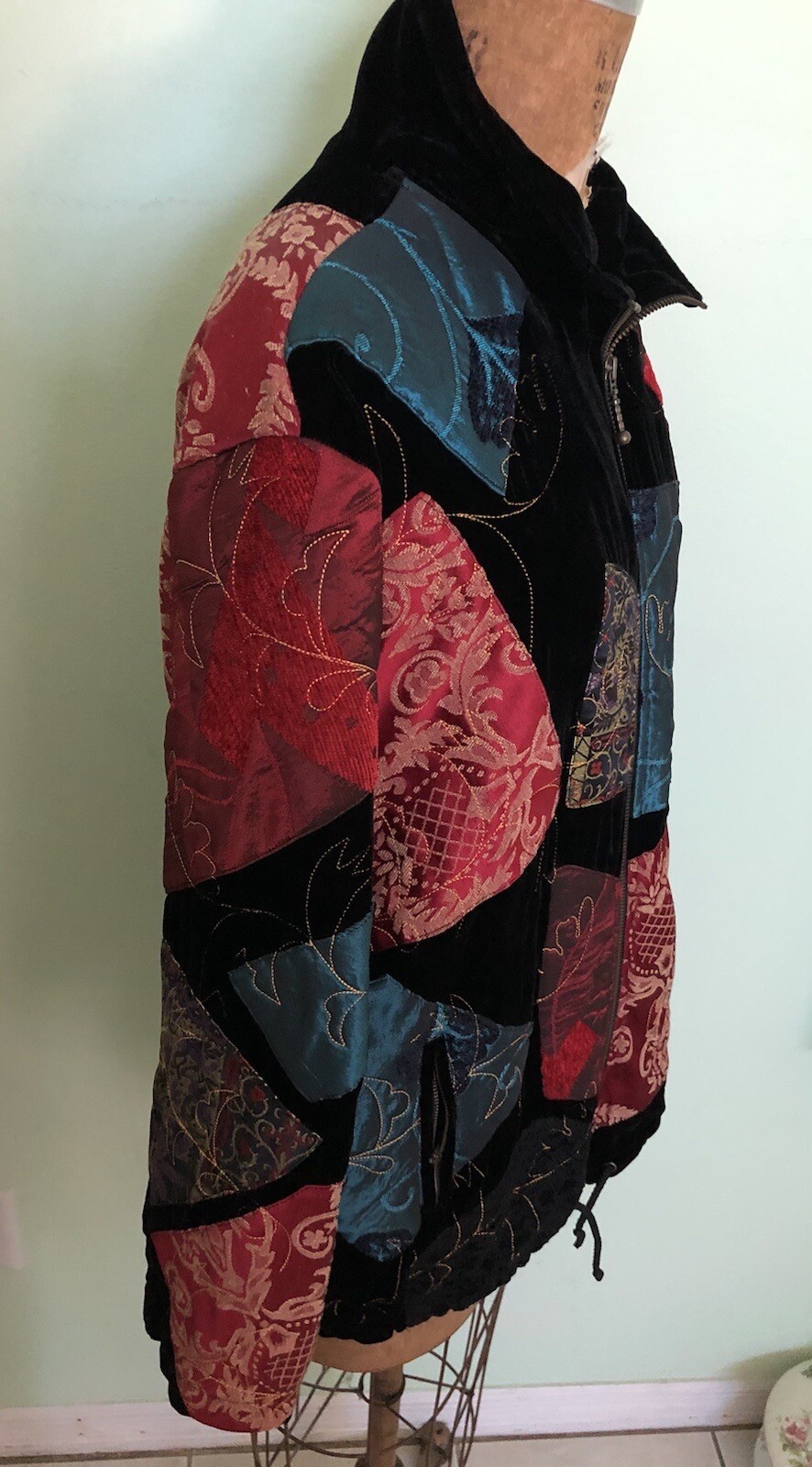 CHICO’S DESIGN JACKET COLORFUL PATCHWORK VELVET E… - image 9