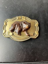 Vintage Raised 3D Grizzly Bear Belt Buckle