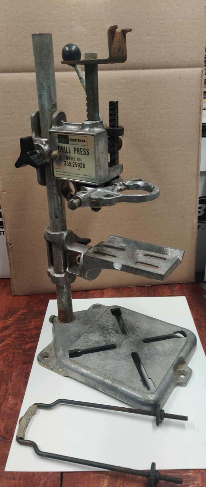 Vintage SEARS CRAFTSMAN 335.25926 Bench Top Drill Press Stand, USA, Adjustable eBay