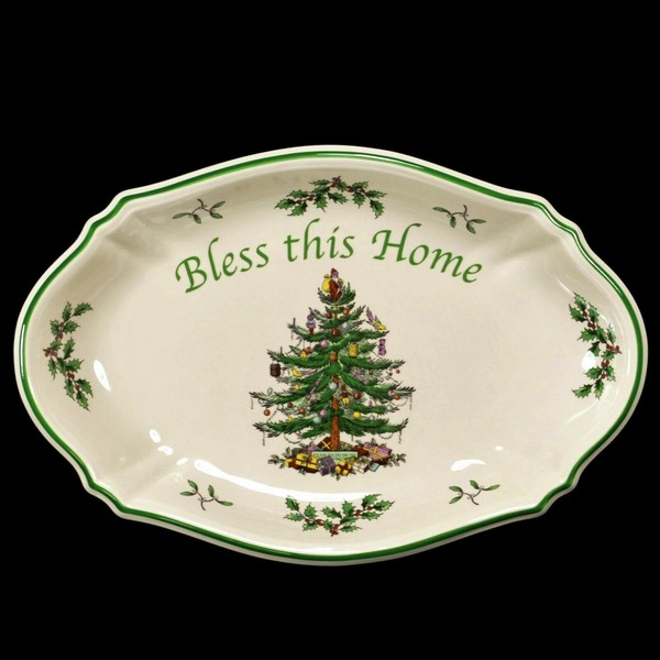 Spode Christmas Tree Plate Santa Claus 1938 Backstamp S3324a8 for sale