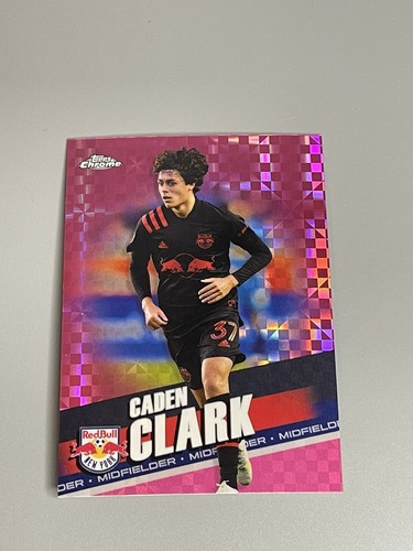 Caden Clark 2022 Topps Chrome MLS Pink X-Fractor #179 New York Red Bulls